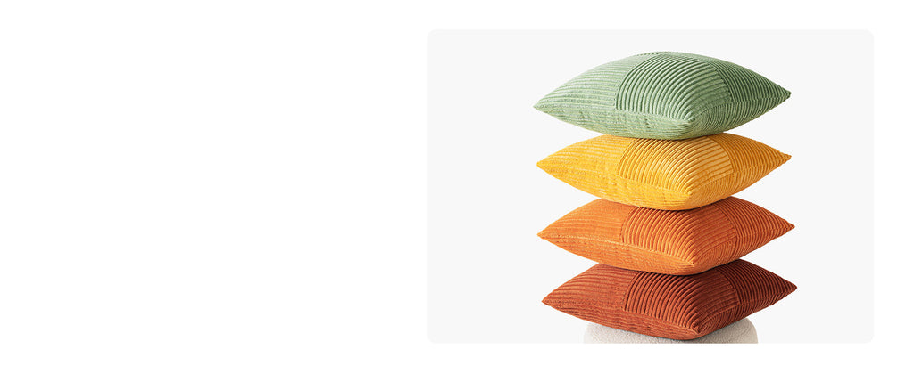 MIULEE Teal Orange Decorative Throw Pillow Covers 18x18 Inch Set of 4 Boho Corduroy Striped Cushion Cases Modern Farmhouse Patchwork Pillow Cases for Couch Sofa Bedroom Home Decor