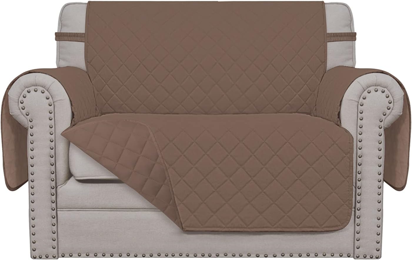 Easy-Going Reversible Couch Cover for 3 Cushion Couch Sofa Cover for Dogs Water Resistant Furniture Protector Cover with Foam Sticks Elastic Straps for Pet Cat (Sofa, Gray/Light Gray)