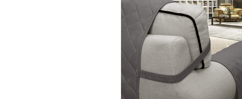 Easy-Going Reversible Couch Cover for 3 Cushion Couch Sofa Cover for Dogs Water Resistant Furniture Protector Cover with Foam Sticks Elastic Straps for Pet Cat (Sofa, Gray/Light Gray)