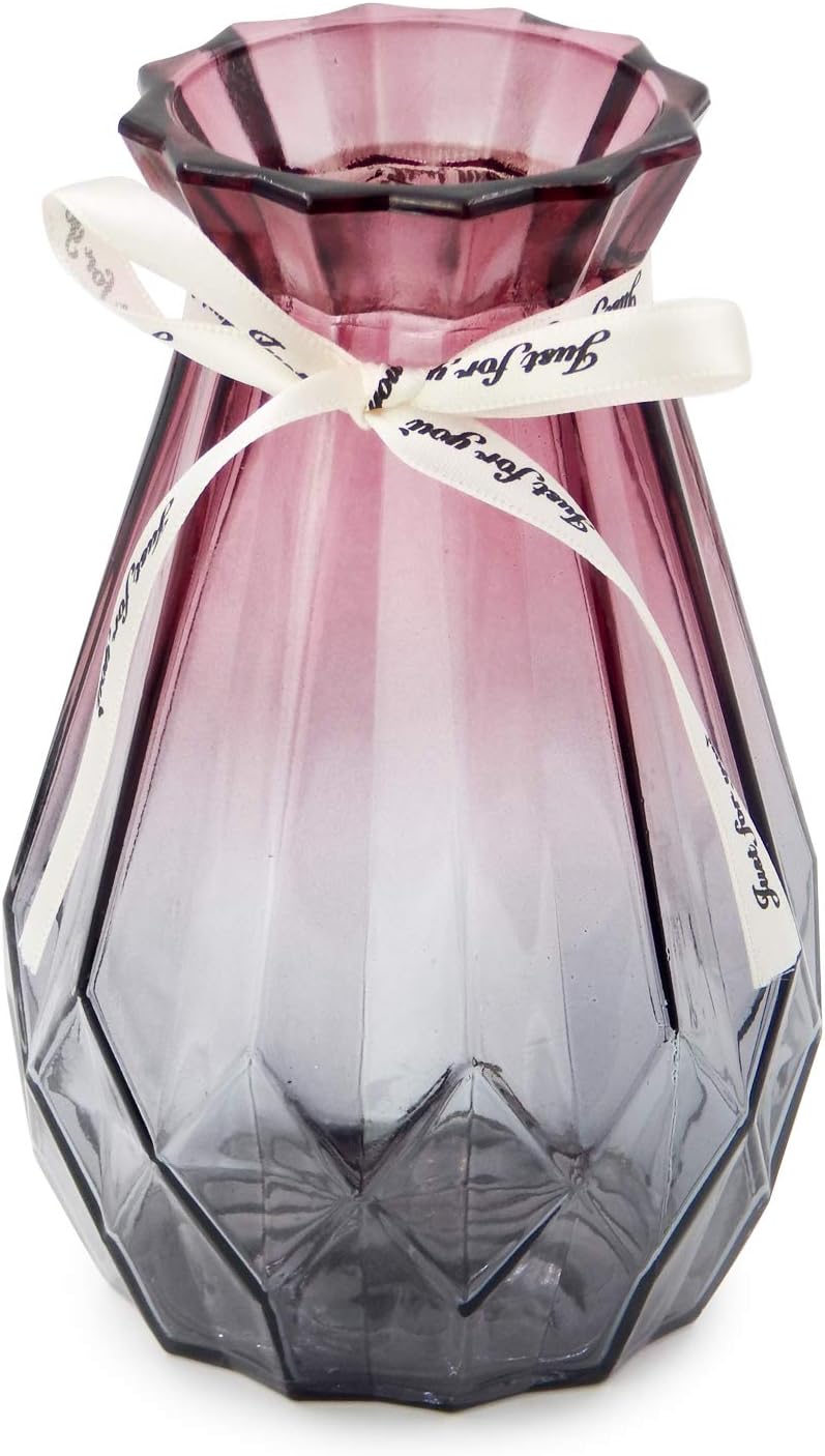Vase for Flowers Small Glass Vases for Home Decor Table Centerpieces Living Room Bedroom Bookshelf Kitchen Modern Office Wedding Decoration Vintage Flower Vases Red White