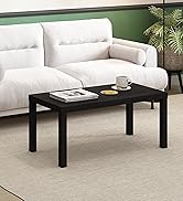 Furinno Basic Coffee Table, 2-Tier Modern Coffee Table with Open Shelf, Easy Assembly Side Table, for Living Room, Bedroom, Home Office, Amber Oak