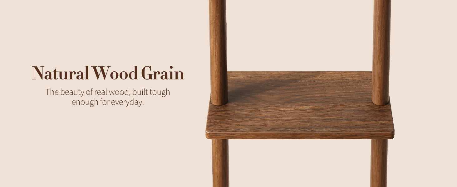 Solid Wood Coat Rack Freestanding - Rolling Clothes Rack with 8 Hooks & Shelves, Small Clothing Rack with Wheels, Heavy Duty Clothing Racks for Hanging Clothes, Portable Hall Tree for Entryway