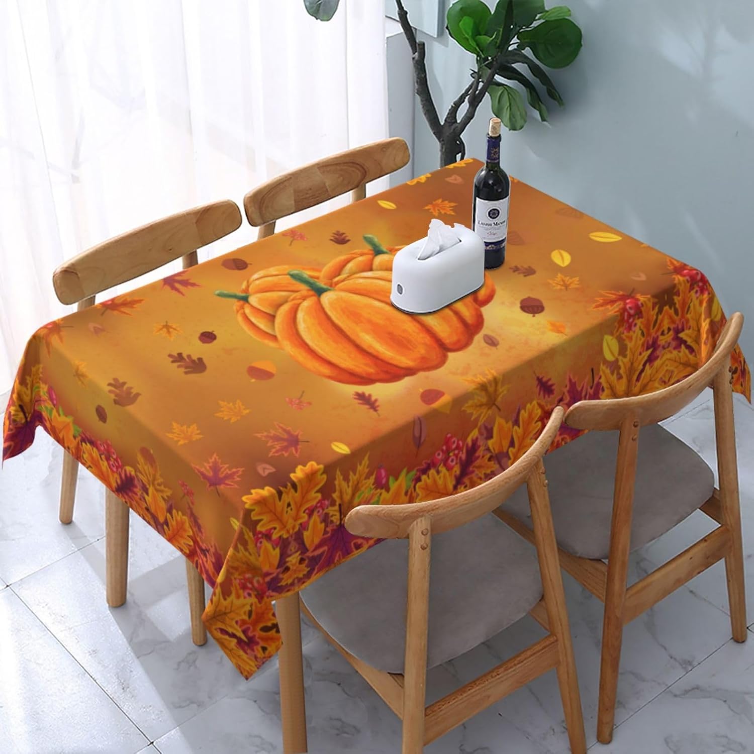 Teal Grey Tablecloth Turquoise Rectangle Table Cloth Washable Table Cover for Decoration Kitchen Dining Room 60x90 Inch